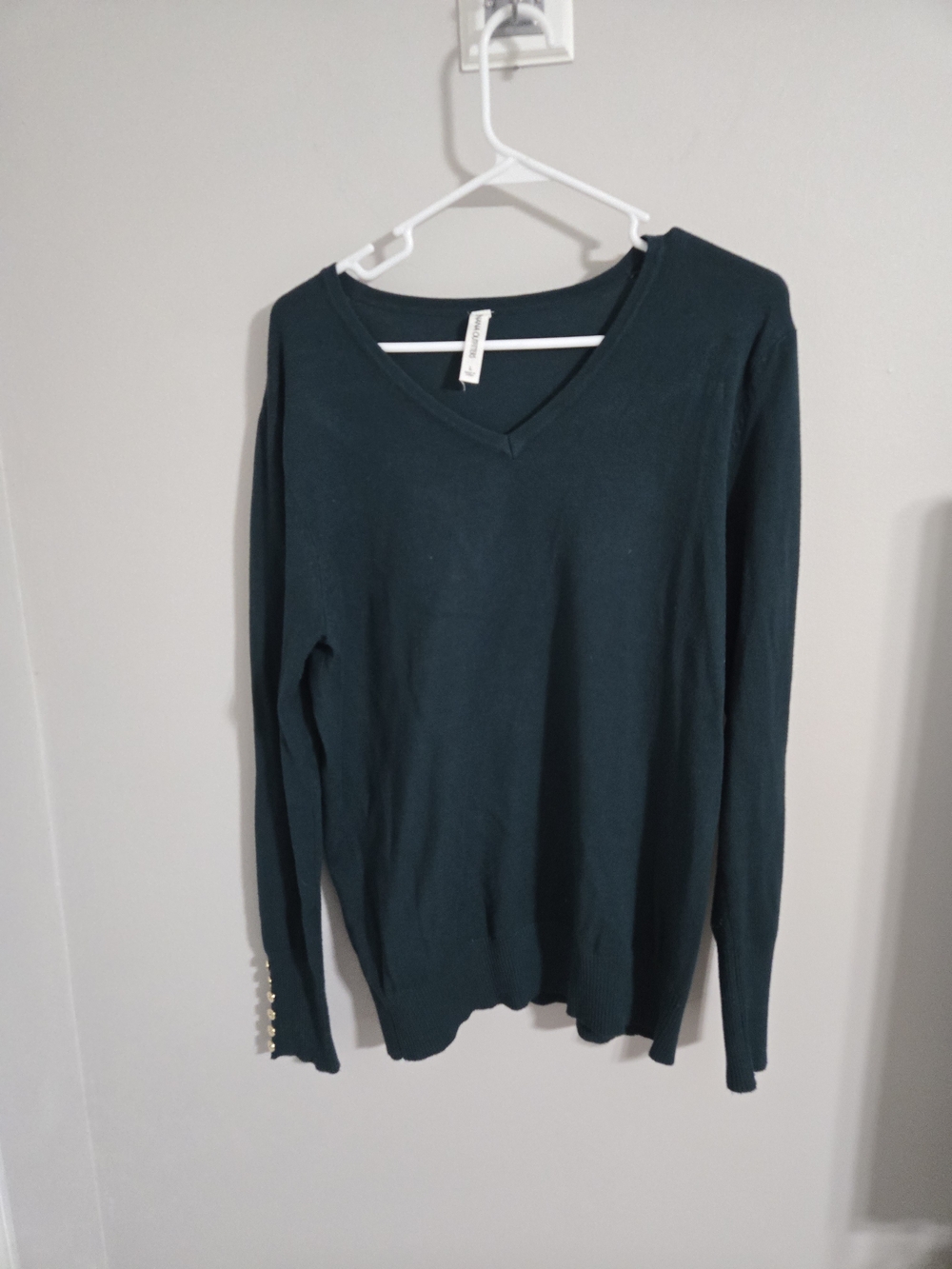 Zenana Outfitters Dark Teal V-Neck Sweater